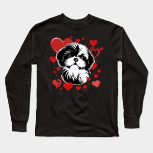 My Little Valentine Shih Tzu Love And Hearts Long Sleeve T-Shirt